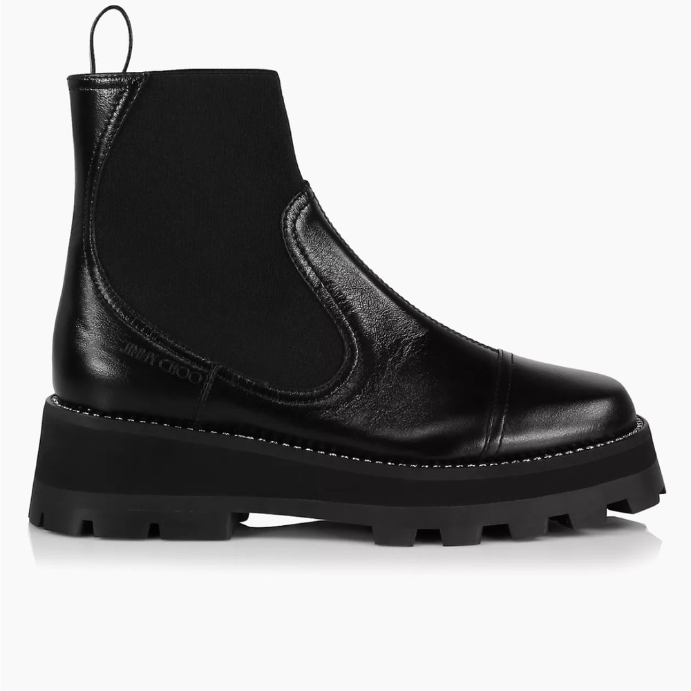 Jimmy Choo Clayton Leather Flat Ankle Boots